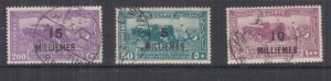 EGYPT, 1926 Agricultural Exhibition, surcharge set of 3, used.