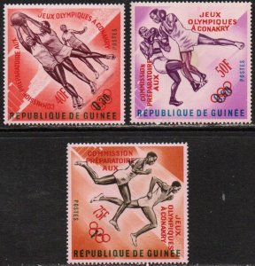 Guinea Sc #312-314 MNH with carmine surcharge