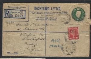 GREAT BRITAIN  (PP2101B)  1951 RLE FROM FPO DS NO 61 UPRATED TO ENGLAND 