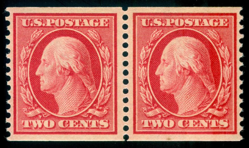 MOMEN: US STAMPS #353 PAIR MINT OG NH VF+ LOT #70415