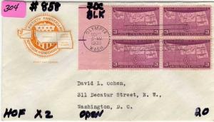 #858, FDC, HOF, CV=$20.00, (2012), X2