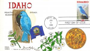 2439 25c IDAHO FDC - James Paslay hand painted