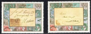 CUBA Sc# 2936-2937  STAMP DAY philately postage mail  CPL SET of 2 1987  MNH