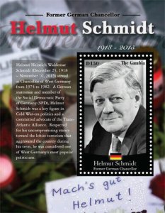 Gambia 2015 - Helmut schmidt - Souvenir Sheet  - MNH