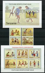 Tanzania 2009 MNH Sports Stamps Youth Sport Football Tennis 4v Set 1v S/S 6v M/S