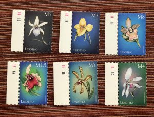 Lesotho Flowers Funa Orchid complete set MNG