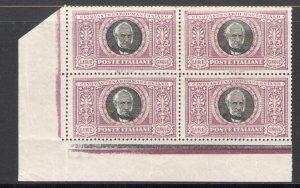 1923 Italy - Kingdom No. 151/156 - Manzoni - Block of Four - MNH**