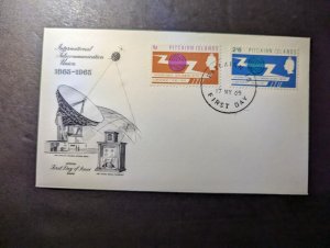 1965 Pitcairn Islands Souvenir First Day Cover FDC International Telecom Union