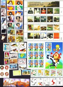 1998 U.S. COMMEMORATIVE YEAR SET 83 STAMPS FROM YEAR BOOK MNH WITH MOUNTS