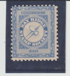 US Bay Ridge Stamp Society Club Brooklyn NY 1932 Poster Stamp MHOG