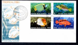 Papua New Guinea 442-445 Fish U/A FDC