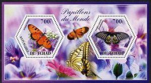 CHAD - 2014 - Butterflies - Perf 2v Sheet #7 - M N H - Private Issue