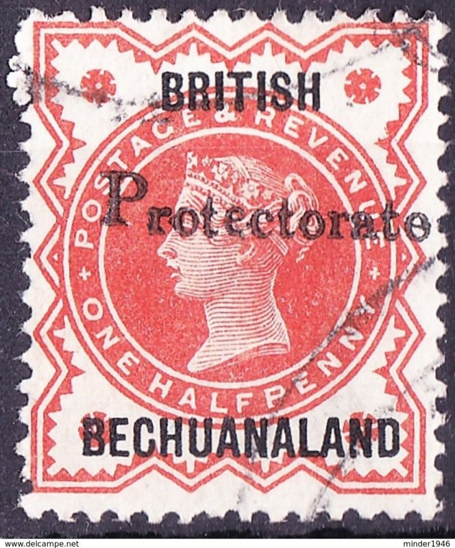 ​BRITISH BECHUANALAND 1890 QV GB 1/2d Vermillion with 'Protectorate' SG54 FU