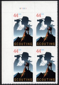 SC#4472 44¢ Boy Scouts of America Centennial Plate Block UL # V111111 (2010) SA