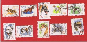 Russia #3000-3009  VF used  Dogs  Free S/H