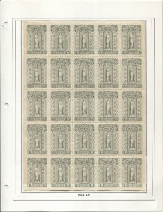 CANADA REVENUE BCL41 MINT BRITISH COLUMBIA LAW STAMP SHEET OF 25