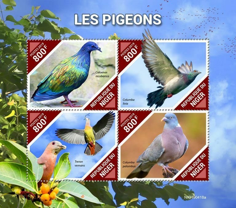 Z08 IMPERF NIG190418a NIGER 2019 Pigeons MNH ** Postfrisch