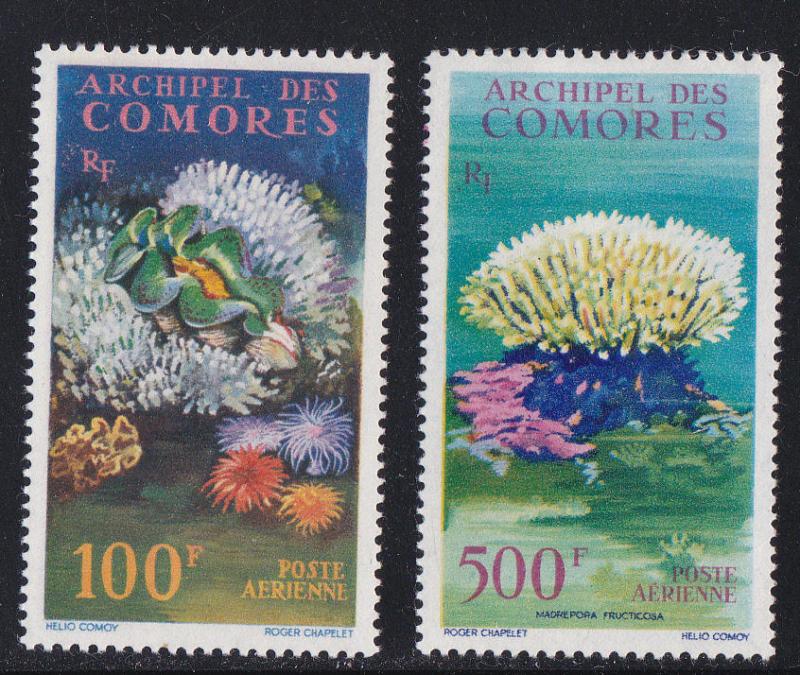 Comoros Isl. # C5-6, Coral, Shells, Mint H, 1/3 Cat 