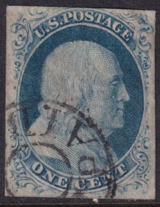 #9 Used, F-VF, Blue cancel (CV $100 - ID52974) - Joseph Luft