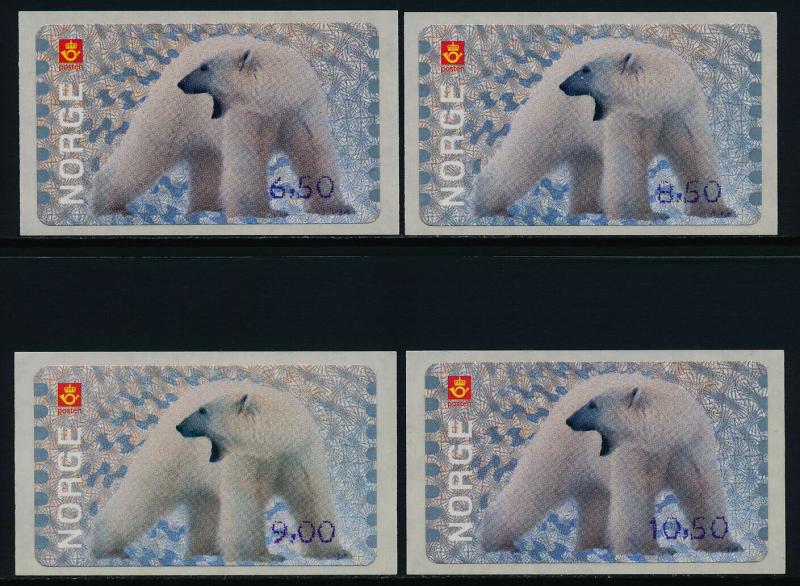 Norway set of 4 Frama Labels - Polar Bears