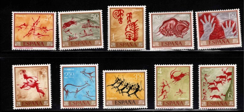 SPAIN Scott 1449-1458 MNH** 1967 Caveman Art stamp set