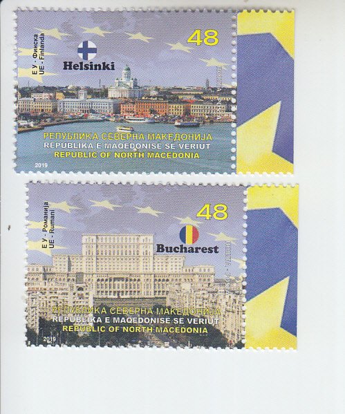 2019 Macedonia EU Member Capitals  (2) (Scott 811-12) MNH