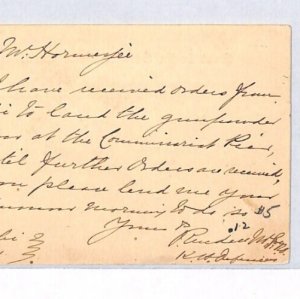 INDIA QV Official Stationery Card Karachi *MANORA* CDS 1891 Re GUNPOWDER PJ292