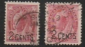 Canada  1899  Victoria   Sc#87-88   VF   Used