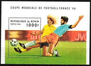 Benin 1996 Football Soccer World Cup France 1998 S/S MNH