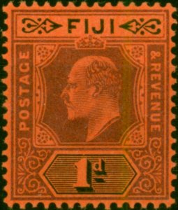 Fiji 1904 1d Purple & Black-Red SG116 Fine VLMM