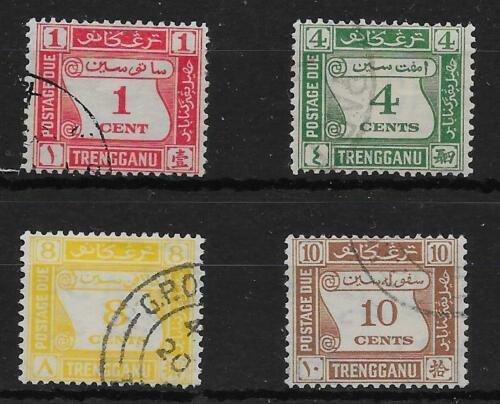 MALAYA TRENGGANU SGD1/4 1937 POSTAGE DUE SET USED 