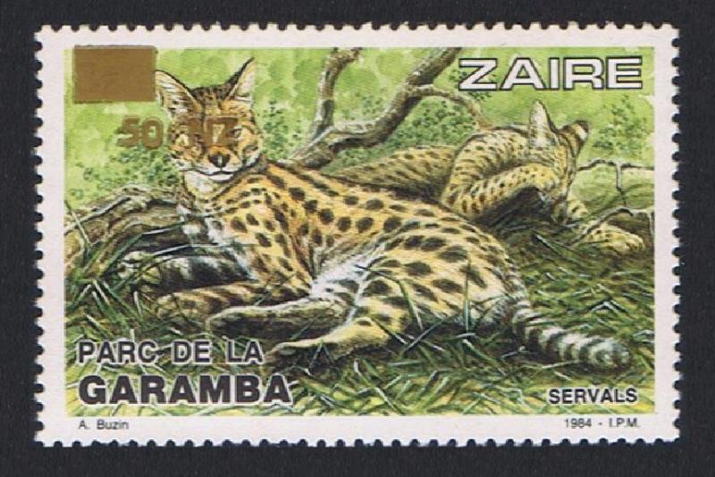 Zaire Servals 1v Overprint 50Nz SG#1436 SC#1427