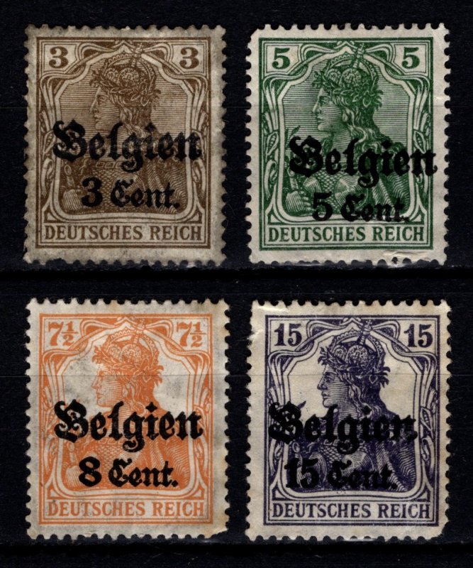 Belgium 1914-16 German Occup. Surch. ‘Belgien’ & value, Part Set [Unused]