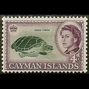 CAYMAN IS. 1962 - Scott# 159 Green Turtle 4p NH