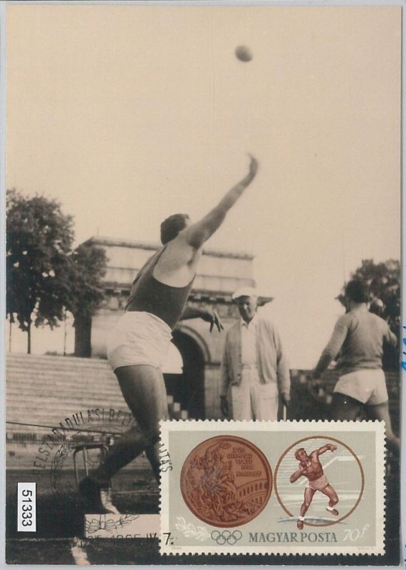 51333 - HUNGARY - MAXIMUM CARD - 1964 OLYMPIC GAMES IN TOKYO: Shot put-