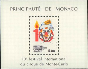 Monaco #1446, Complete Set, Souvenir Sheet, 1984, Circus, Never Hinged
