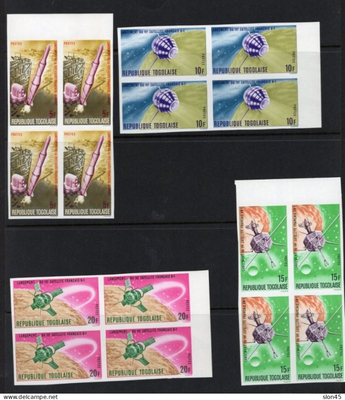 Togo 1967 Space Imp Blocks of 4 CV 300 eu MNH 17174