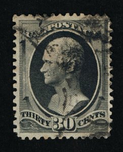 VERY AFFORDABLE GENUINE SCOTT #190 FINE USED 1879 ABNC BLACK 30¢ HAMILTON #11452