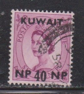 KUWAIT Scott # 137 Used - QEII Stamp Of Great Britain With Overprint