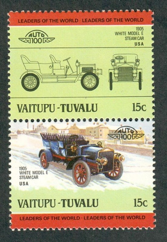 Tuvalu Vaitupu #4 Classic Cars MNH attached pair