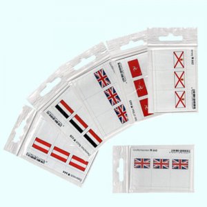 LINDNER Flag-Stickers, 24 x 38 mm - Pack of 6