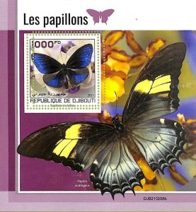 A7678 - DJIBOUTI - ERROR MISPERF Stamp Sheet - 2021  Insects Butterflies