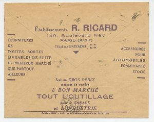 Postal cheque cover France 1936 Car accessories