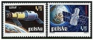 Poland 1979-1980,MNH. Astronautical observatories in space,1973.Salyut,Satellite