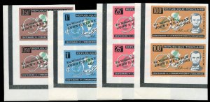 Togo #473-475,C41, 1964 John F. Kennedy, set of four imperf. sheet margin ver...