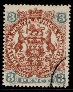 RHODESIA QV SG69, 3d brown-red & slate-blue, FINE USED.