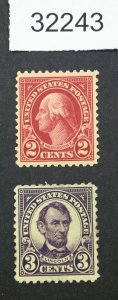 US STAMPS #554-555 MINT OG H LOT #32243