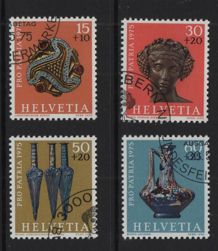 Switzerland #B430-B433 cancelled 1975 archaeological treasures | Europe ...