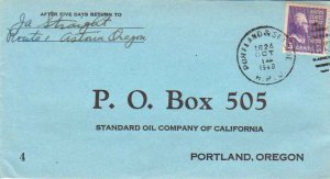 United States U.S. R.P.O.'s Portland & Seaside 1940 899.2-A-3  Printed Return...