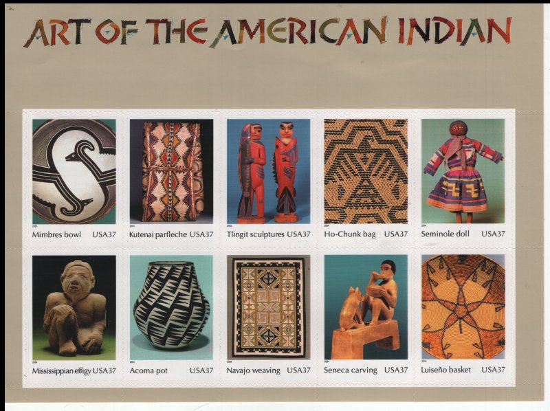US, 3873, HINGED, 2004, ART OF THE AMERICAN INDIANS